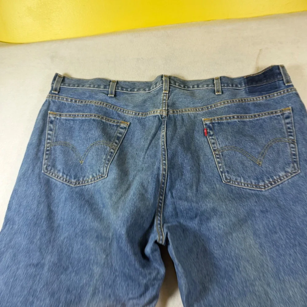 Levis 505 Regular Fit Mens Jeans Medium Wash Blue Straight Leg 48x30 100% Cotton